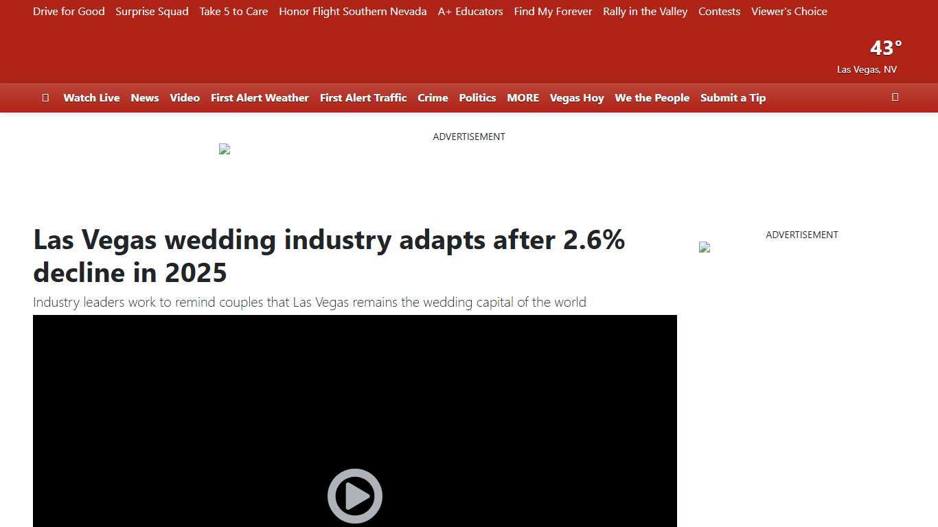 Las Vegas wedding industry adapts after 2.6% decline in 2025